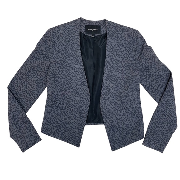 Banana Republic Cropped No Collar Patterned Blazer Women’s Size 4 - Picture 1 of 10